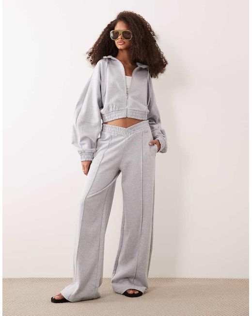 HUGO Gray Dolpie Cropped Zip Through Co-ord Hoodie