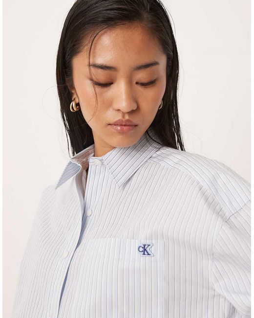 Calvin Klein White Relaxed Cotton Poplin Shirt