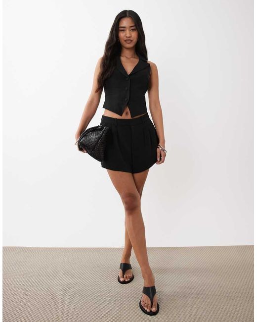 GOOD AMERICAN Black Luxe Suiting Shorts Co-Ord
