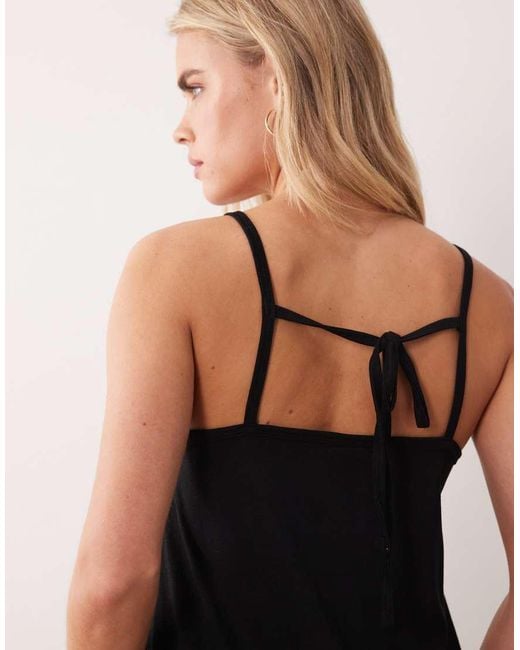 JDY Petite Black Back Tie Midaxi Dress
