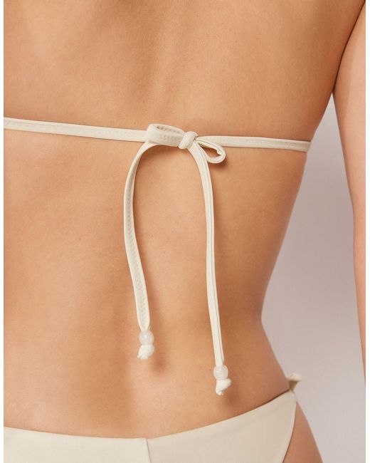 Calzedonia Natural Padded Triangle Bikini Top Sequin Net