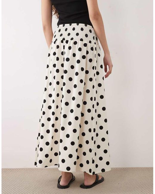 ASOS White Shirred Drop Waist Maxi Skirt