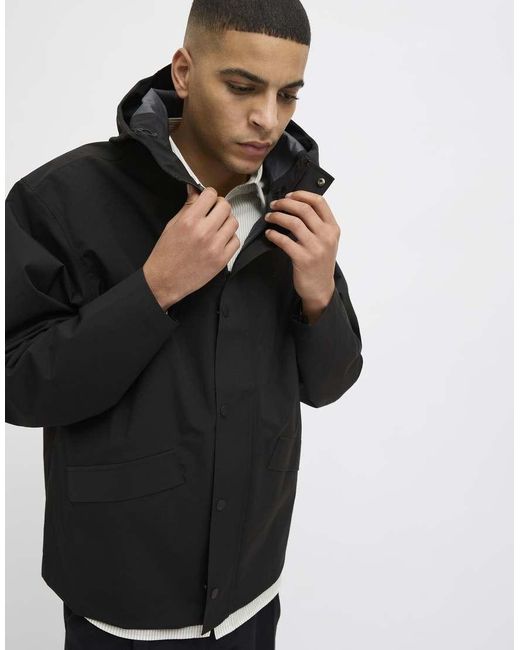 Jack & Jones Black Short Raincoat for men