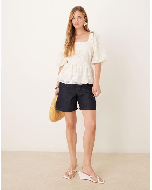 Y.A.S White – oberteil aus jacquard-webstoff