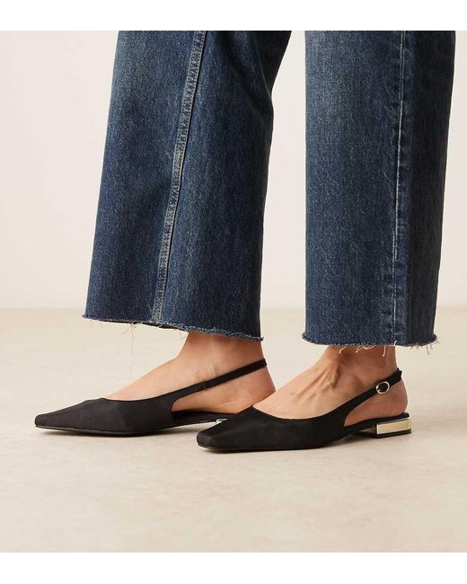 ASOS White Wide Fit Logan Slingback Ballets