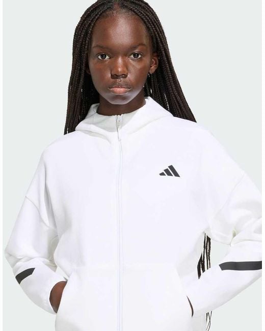 Adidas White Lifestyle Z. N.E. Full Zip Hoodie Kf6326