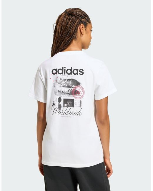 Adidas Originals White Travel Loose Graphic T-shirt