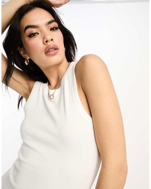 & Other Stories White Ribbed Singlet Top