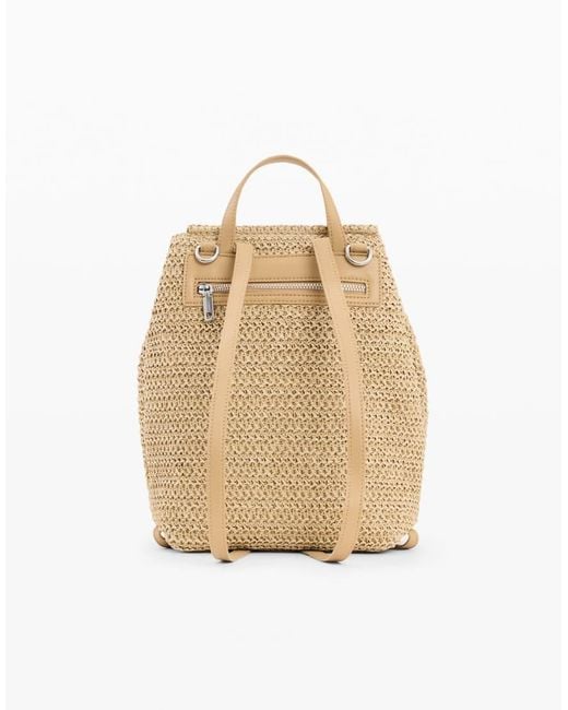 Desigual Natural Small Raffia Backpack Charms
