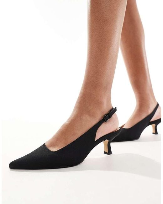 & Other Stories White Slingback Kitten Heel Shoes