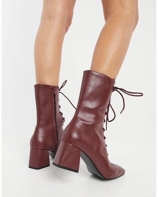 Monki Thelma Faux Leather Lace Up 