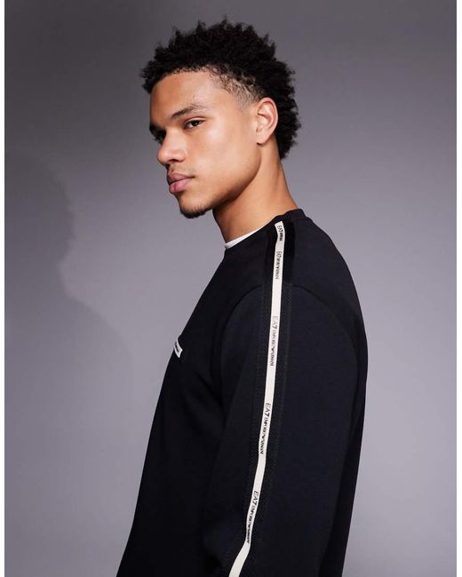 EA7 Gray Armani Sweatshirt With Logo Tape Detail for men