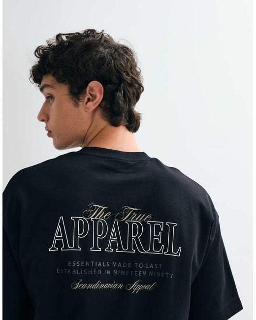 Jack & Jones Blue Oversized Backprint Script T-shirt for men