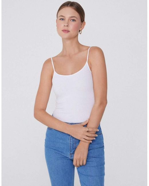Tezenis White Ribbed Cotton Body