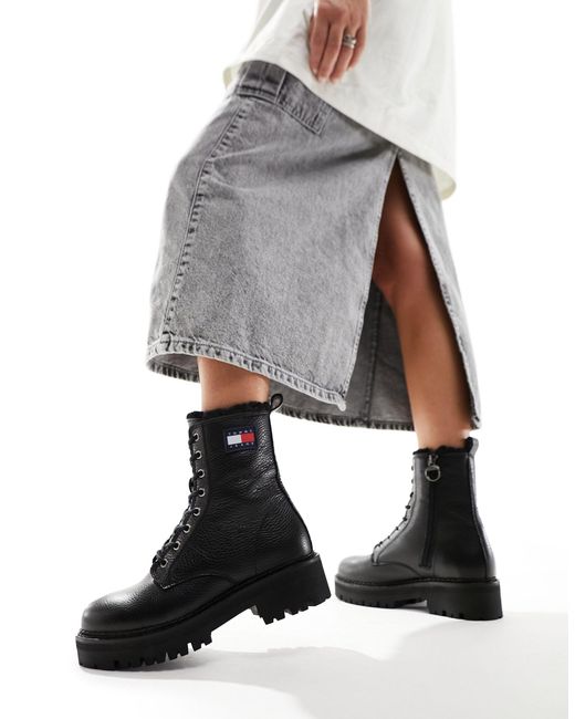 Tommy Hilfiger Gray Urban Leather Boots