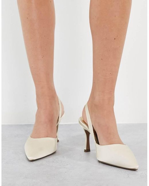 ASOS White Wide Fit Samber Slingback Stiletto Heels