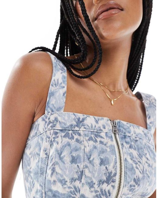 Levi's Blue Denim Bustier Top Co-ord