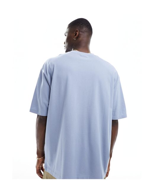 ASOS Blue Oversized Pique T-shirt for men