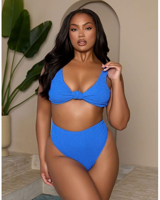 Moda Minx Blue Curve X Bernadette Afia Scrunch High Waist Bikini Bottom