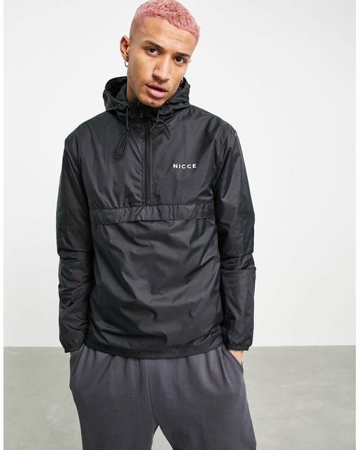 Nicce London Black Cora Half-zip Lightweight Jacket for men