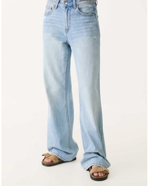 Stradivarius Blue D92 Wide Leg Jeans