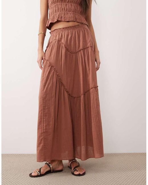 Iisla & Bird Brown Maxi Ruffle Skirt