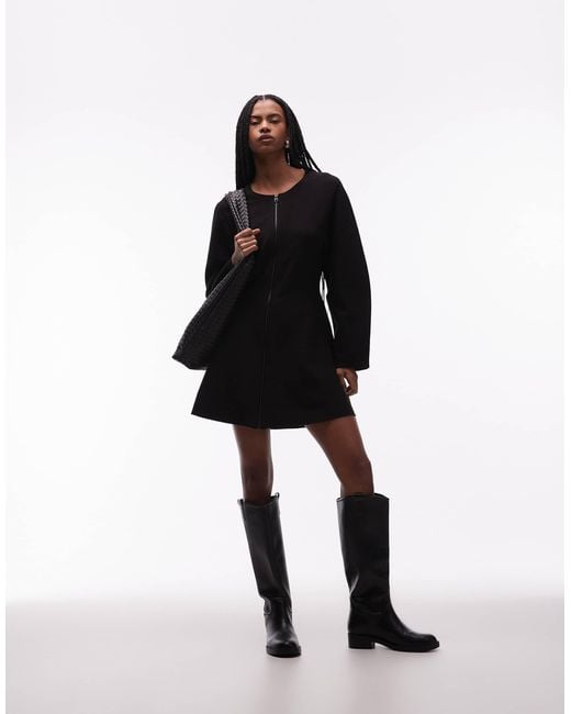 & Other Stories Zip Through Compact Knitted Mini Dress in Black | Lyst & Other Stories Zip Through Compact Knitted Mini Dress in Black | Lyst
