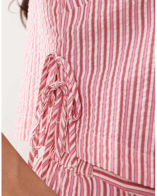 Nobody's Child Pink Verity Cotton Rich Sleeveless Tie Detail Top Co-ord