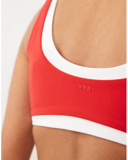 Abercrombie & Fitch Red Ypb Studioflex Double Layer Sports Bra Co-ord