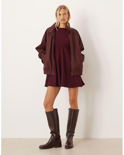 ASOS Red Cord T-shirt Mini Dress With Stitching Detail