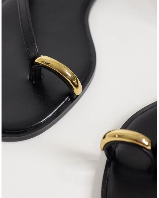 Mango White Hardware Detailing Flat Sandals