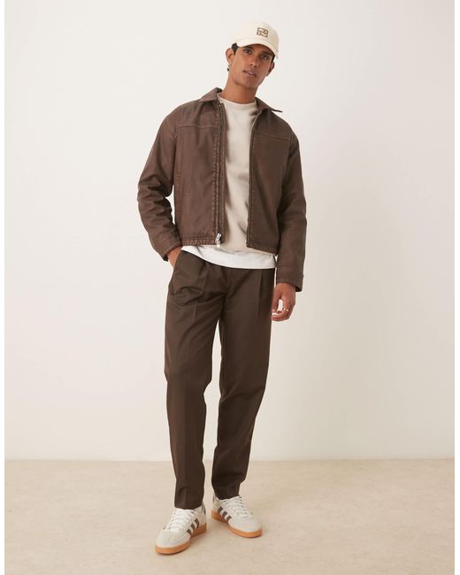 Veste en imitation cuir - marron Abercrombie & Fitch pour homme en coloris Brown