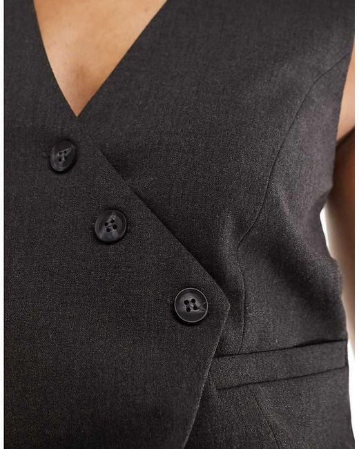 Pull&Bear Black Cross Over Detail Waistcoat