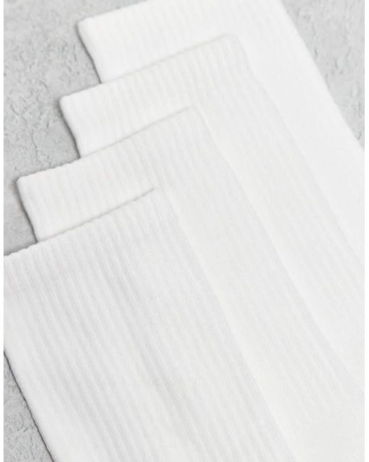 Lindex White 4-pack Sporty Chunky Rib Crew Sock