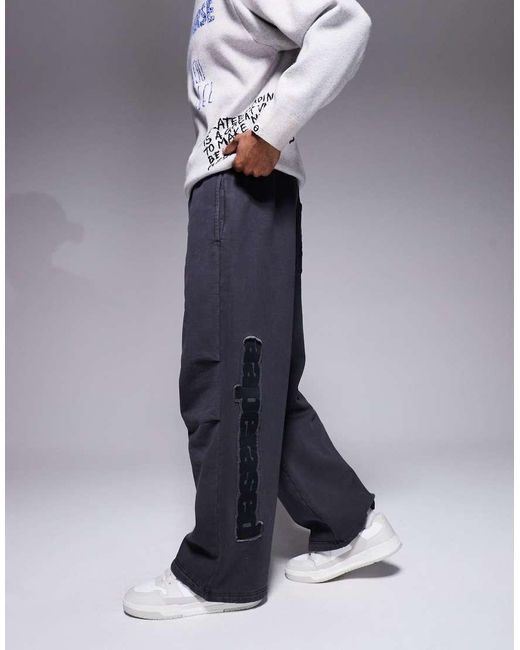 Aape By A Bathing Ape Blue Aape By A Bathing Ape X Erased Loose Fit Heavyweight Jersey Sweatpants for men