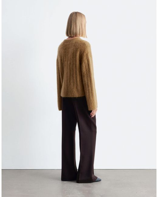 & Other Stories Natural Supersoft Fluffy Mohair And Wool Wide Rib Sweater