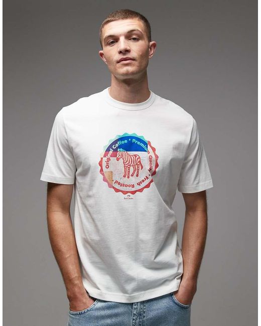 Paul Smith Gray Paul Smith Zebra Logo T-Shirt for men