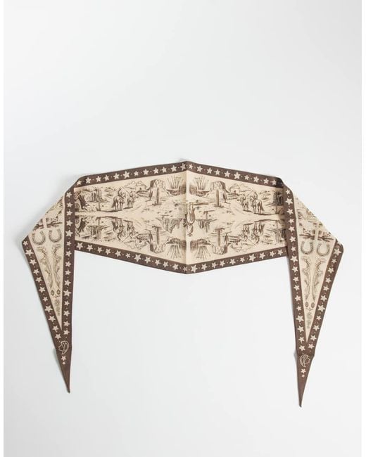 ASOS Natural Western Cotton Triangle Neck Scarf for men