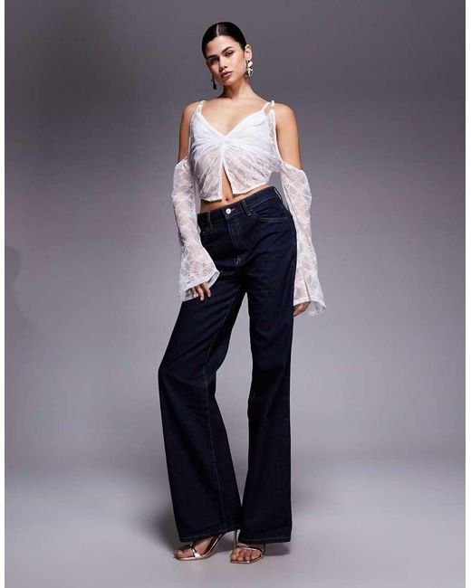 Liquor N Poker Gray Onyx Bell Sleeve Top