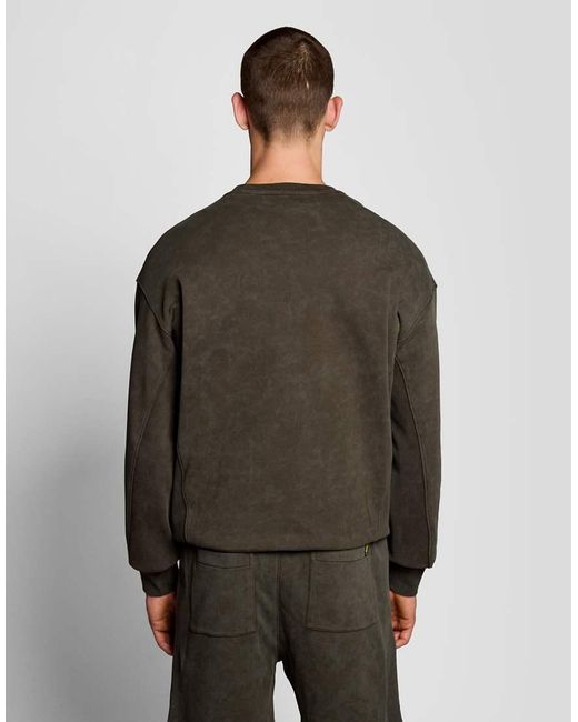 Lyle & Scott Gray Mid Layers Heavy Laundered Crew Neck Sweatshirt for men