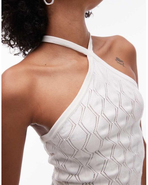 Top Con Cuello Halter De Punto Daisy De (Parte De Un Conjunto) Rhythm de color White