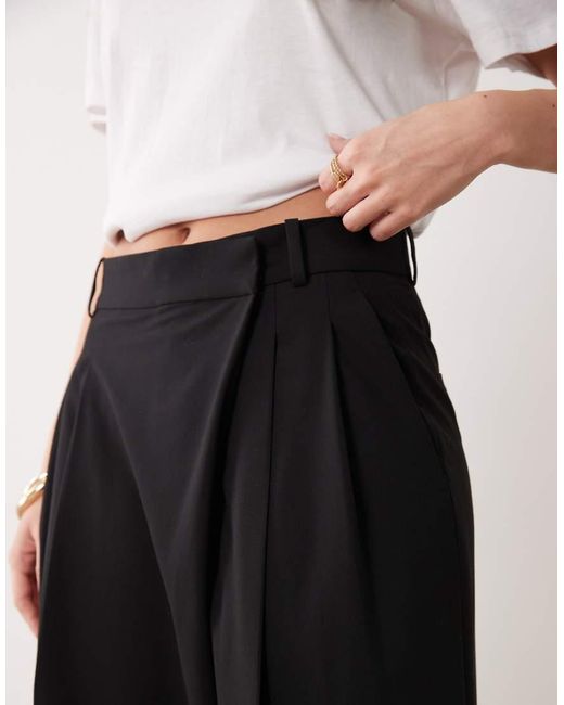 Mango Black Pleat Front Relaxed Tailored Trouser