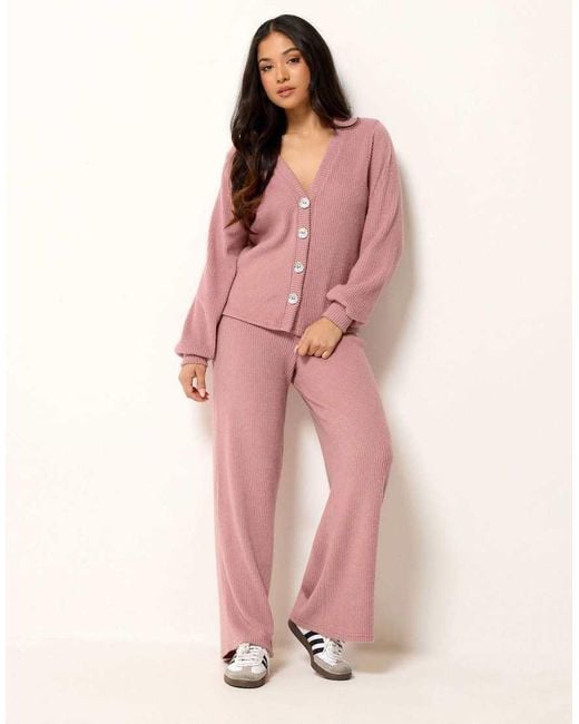 PixieGirl Pink Petite Textured Cardigan