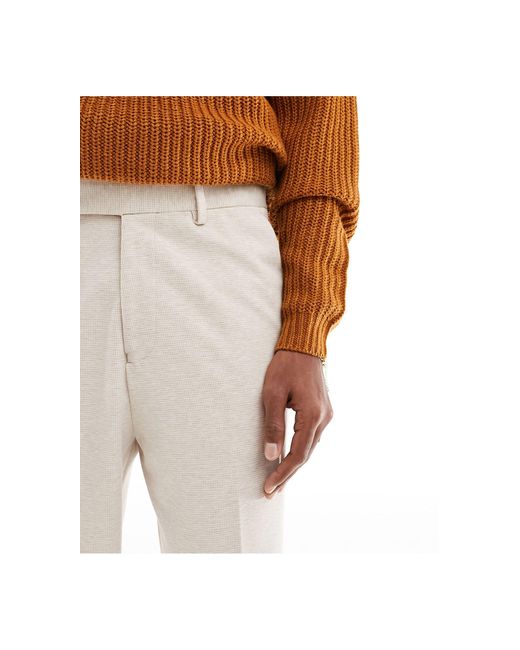 Pantaloni eleganti a fondo ampio color pietra testurizzato di ASOS in Natural da Uomo