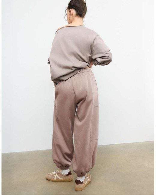 Stradivarius Natural Balloon Plush joggers