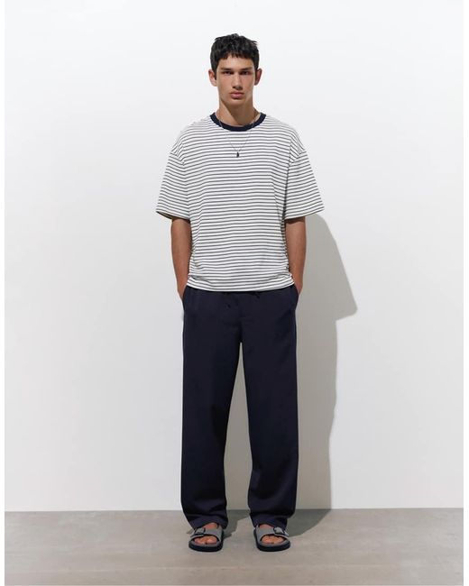 Pull&Bear Gray Tailored Fit joggers for men