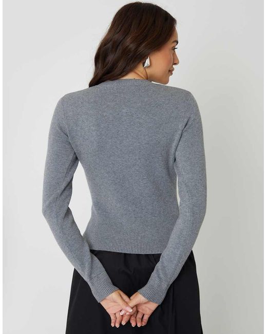 Threadbare Gray Crew Neck Compact Knitted Cardigan