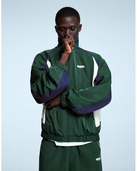 Bershka Green Technical Sports Jacket for men