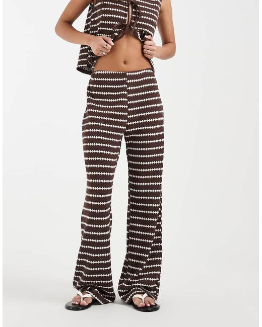 ONLY White Knit Wide Leg Trouser Co-ord