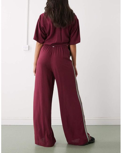 RVCA Red Syd Stripe Cotton Blend Trousers